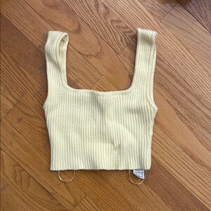 Zara Baby Yellow Knit Crop Top Size Small